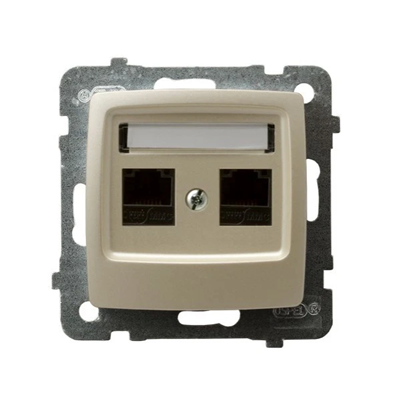 KARO Computer socket, double, cat. 5e ecru pearl, without frame