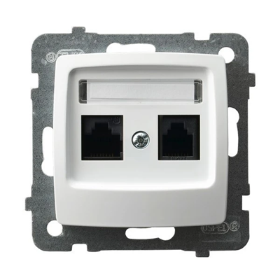 KARO Computer socket, double, cat. 5e white, without frame