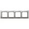 KARO Cornice quadrupla per interruttori IP44, argento perla