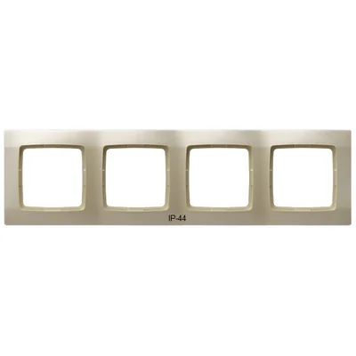 KARO Cornice quadrupla per interruttori IP44, ecrù perla