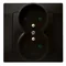 KARO Double earthed socket with shutters for current paths chocolate metallic