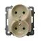 KARO Double earthed socket with shutters for current paths ecru pearl