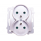 KARO Double earthed socket with shutters for current paths, white