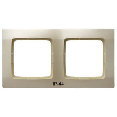 KARO Double frame for IP44 ecru pearl switches