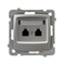 KARO Double parallel telephone socket silver pearl