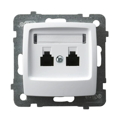 KARO Double parallel telephone socket white