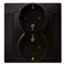 KARO Double socket outlet with earthing schko with shutters for current paths chocolate metallic