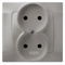 KARO Double socket silver pearl