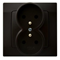 KARO Double socket with earthing chocolate metallic