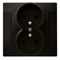 KARO Double socket with earthing chocolate metallic