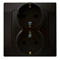 KARO Double socket with earthing schko chocolate metallic