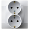 KARO Double socket with earthing schko white