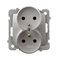 KARO Double socket with earthing silver pearl