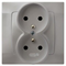 KARO Double socket with earthing silver pearl