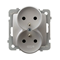 KARO Double socket with earthing silver pearl