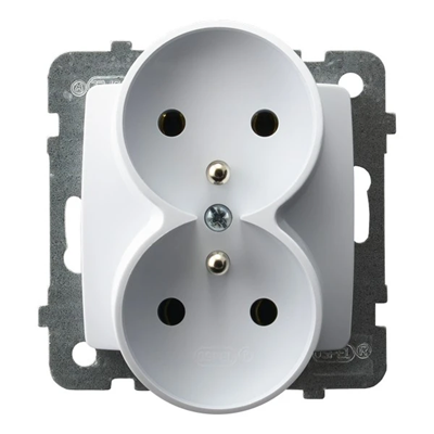 KARO Double socket with earthing white