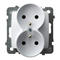 KARO Double socket with earthing white