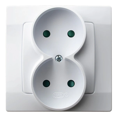 KARO Double socket with shutters for current paths, white