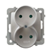 KARO Double socket without a frame with shutters for current paths, pearl silver
