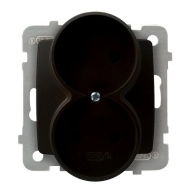 KARO Double socket without frame chocolate metallic