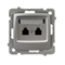 KARO Double telephone socket, independent, pearl silver