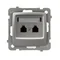 KARO Double telephone socket, independent, pearl silver