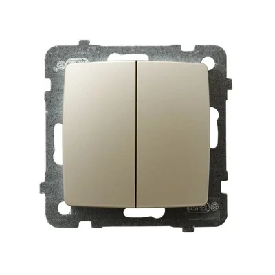 KARO Ecru pearl ecru double switch, without frame