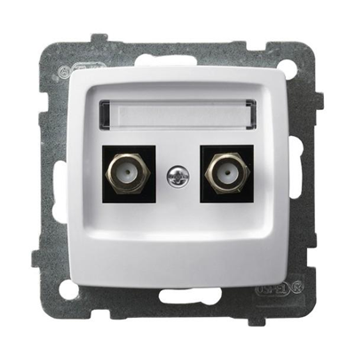 KARO F type double antenna socket white