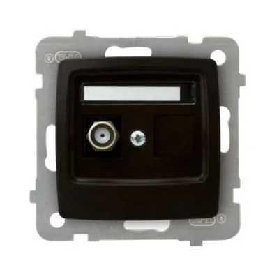KARO F-type single antenna socket, chocolate metal