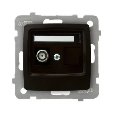 KARO F-type single antenna socket, chocolate metal
