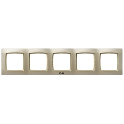 KARO Five-gang frame for IP44 ecru pearl switches