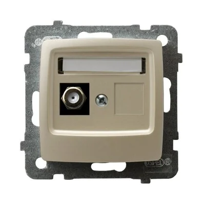 KARO Gniazdo antenowe pojedyncze typu F ecru perłowy