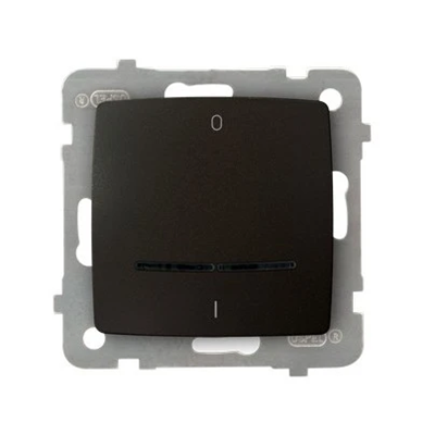 KARO Illuminated two-pole switch chocolate metal, without frame