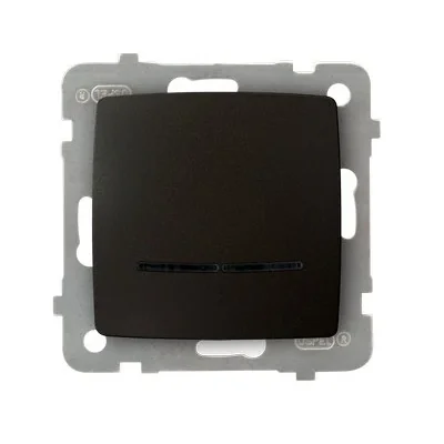 KARO Illuminated unipolar switch chocolate metal, without frame