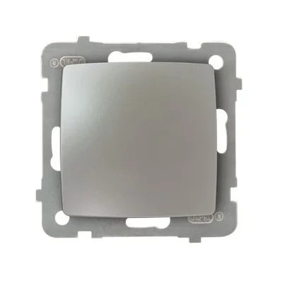 KARO Interruptor unipolar perla plateado, sin marco
