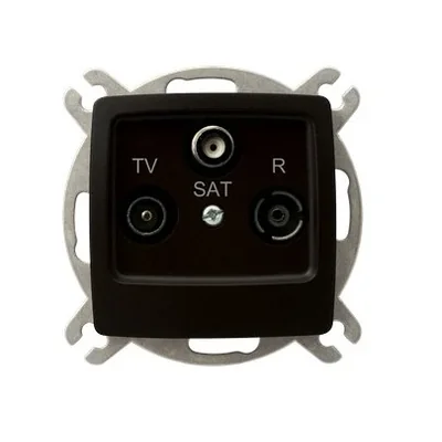 KARO Pass-through Prise RTV-SAT chocolat métal