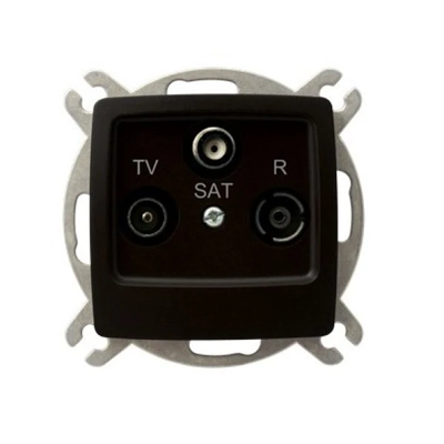 KARO Pass-through RTV-SAT socket chocolate metal