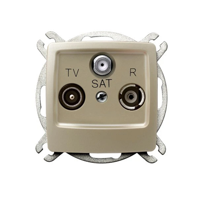 KARO Pass-through RTV-SAT socket ecru pearl