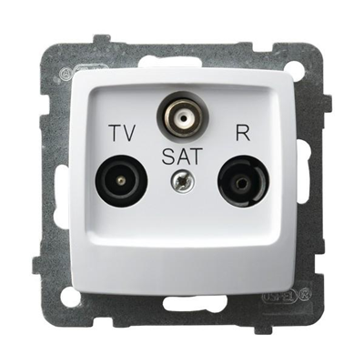 KARO Pass-through RTV-SAT socket white