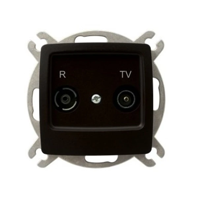 KARO Pass-through RTV socket ZAP-10-dB chocolate metal