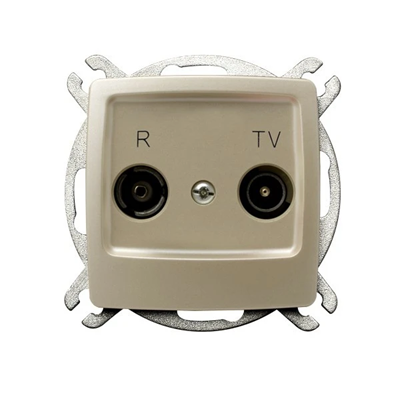 KARO Pass-through RTV socket ZAP-10-dB ecru pearl