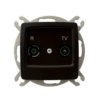 KARO Pass-through RTV socket ZAP-14-dB chocolate metal