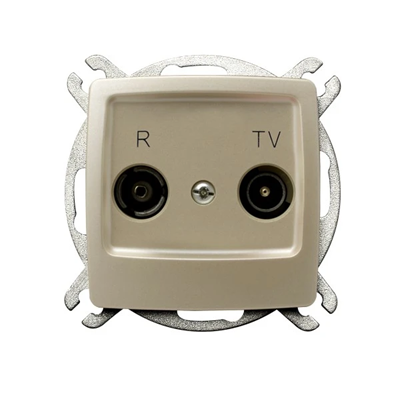 KARO Pass-through RTV socket ZAP-14-dB ecru pearl