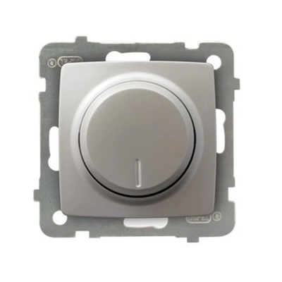 KARO Push-turn dimmer for incandescent and incandescent loads, pearl silver, without frame