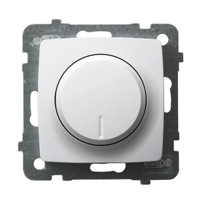 KARO Push-turn dimmer for incandescent and other loads, white, without frame