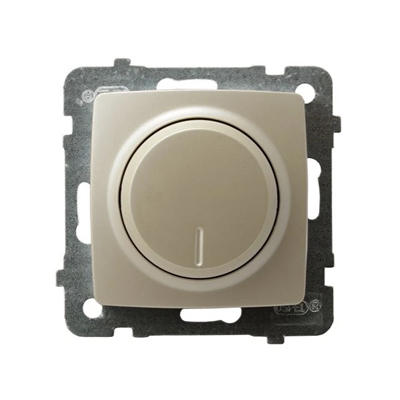 KARO Push-turn dimmer for incandescent load and ecru, pearl, without frame