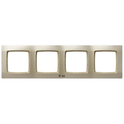 KARO Quadruple frame for IP44 ecru pearl switches