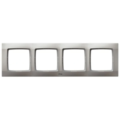 KARO Quadruple frame for IP44 switches, pearl silver