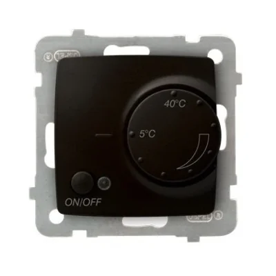 KARO Regulator temperatury czekoladowy metal, bez ramki