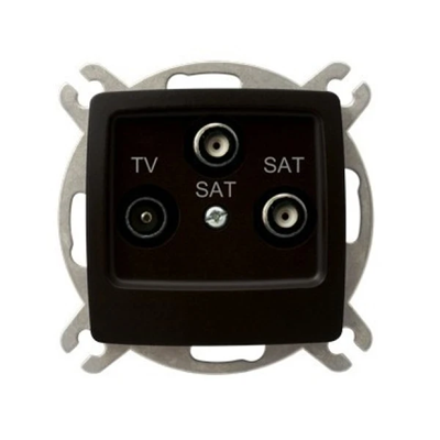 KARO RTV-SAT socket with two SAT outputs chocolate metal